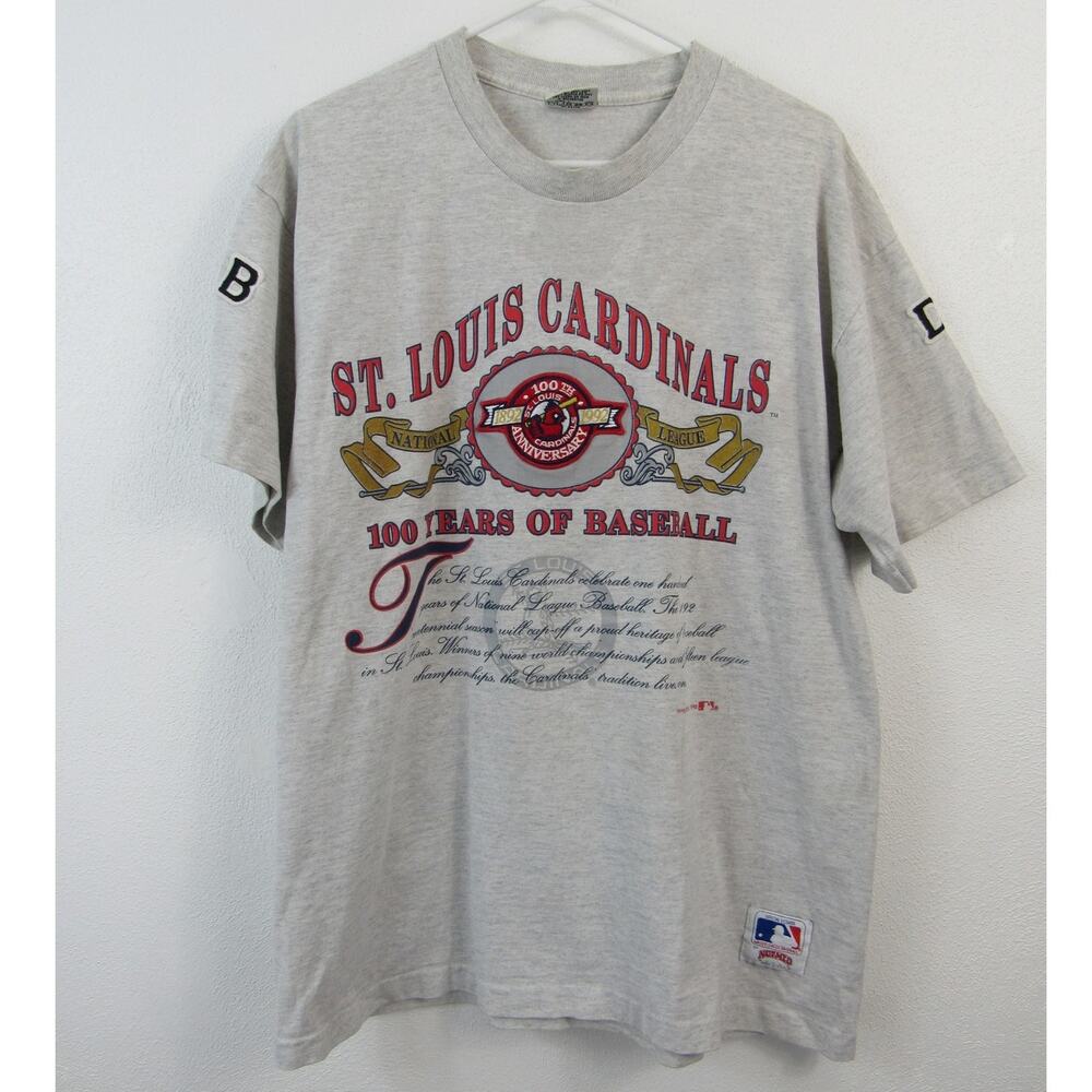 Nutmeg XL MLB STL Cardinals Vintage T-Shirt 100 Year Anniversary Official